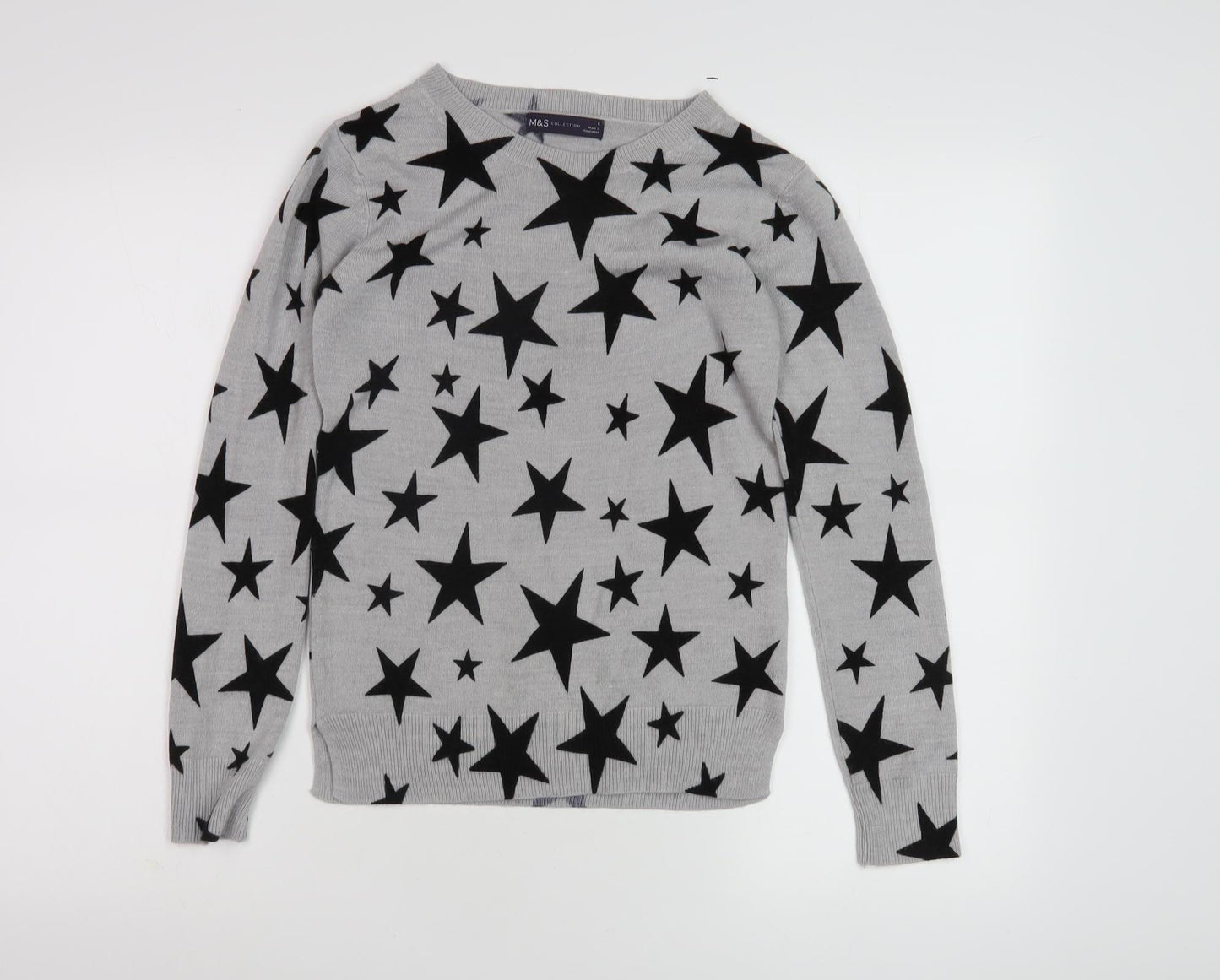 Marks and Spencer Women's Grey Star Jumper Size 6