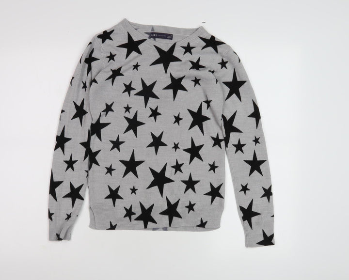 Marks and Spencer Women's Grey Star Jumper Size 6