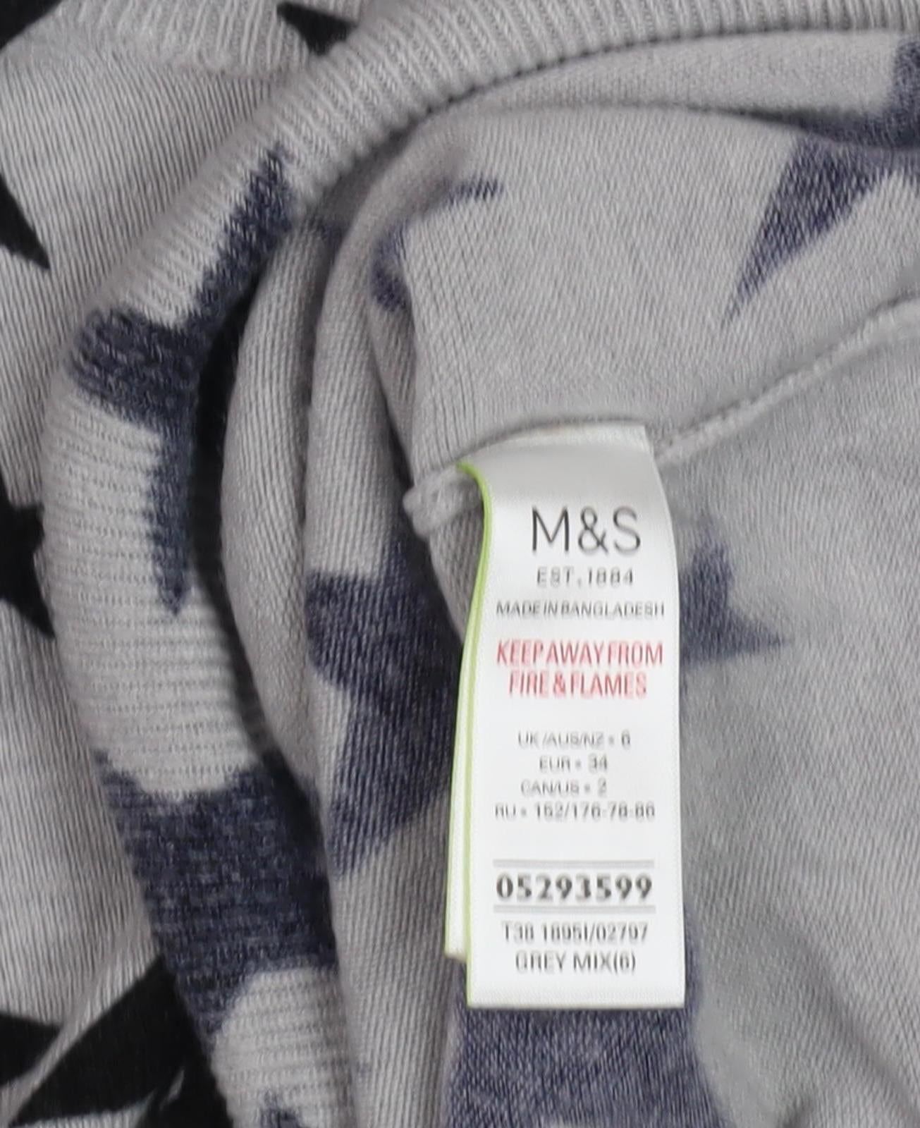 Marks and Spencer Women's Grey Star Jumper Size 6