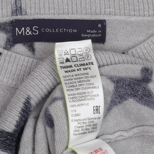 Marks and Spencer Women's Grey Star Jumper Size 6