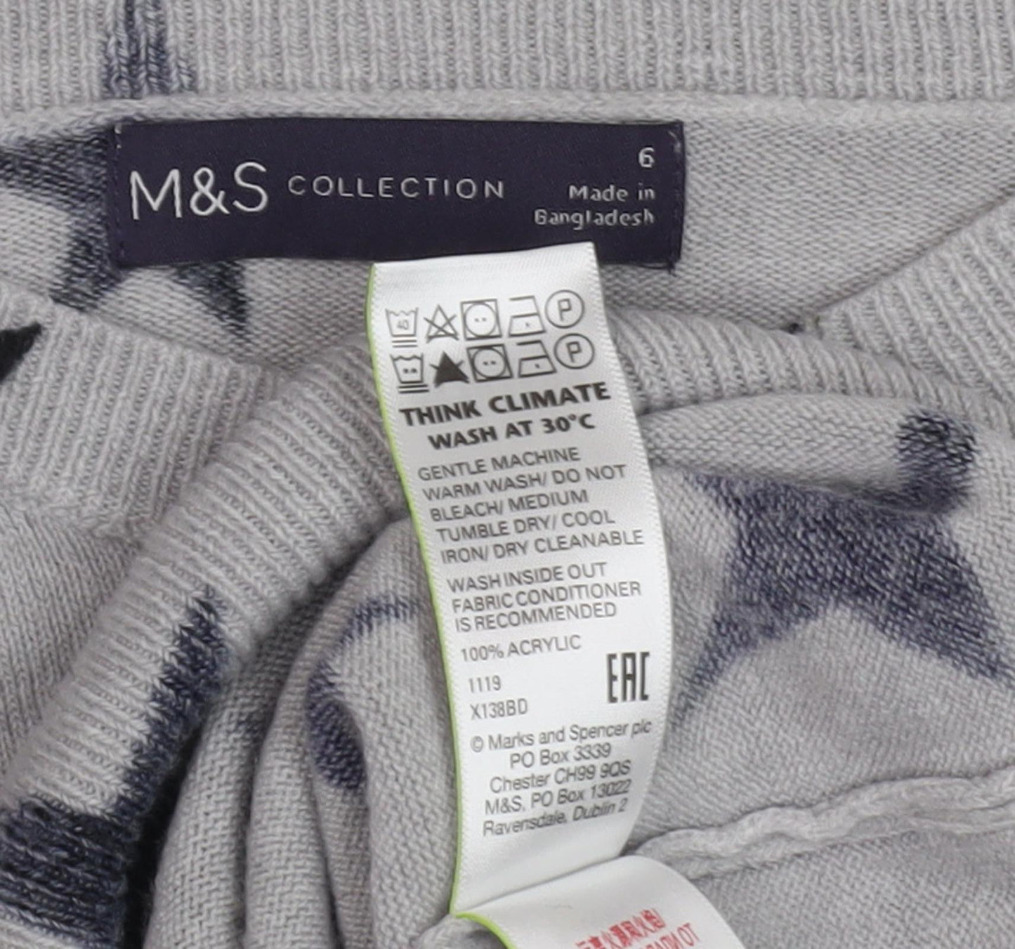 Marks and Spencer Women's Grey Star Jumper Size 6