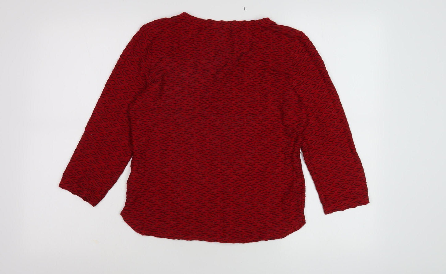Marks and Spencer Women's Red Geometric Top Size 10