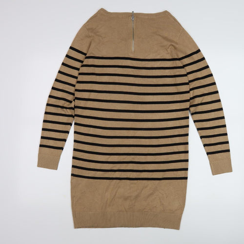 Intuition Women's Beige Striped Tunic Jumper Size 10