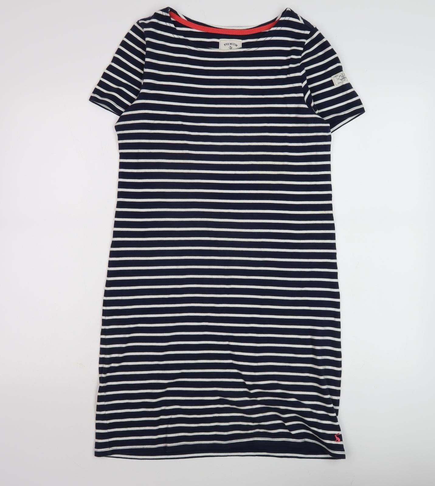 Joules Women's Blue Striped T-Shirt Dress Size 10