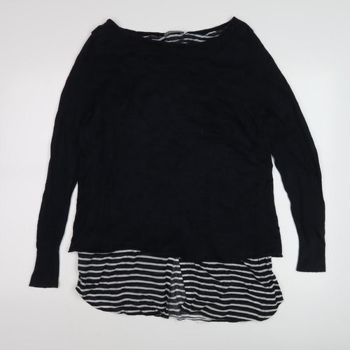 Mint Velvet Women's Black Boat Neck Pullover Jumper, Size 14