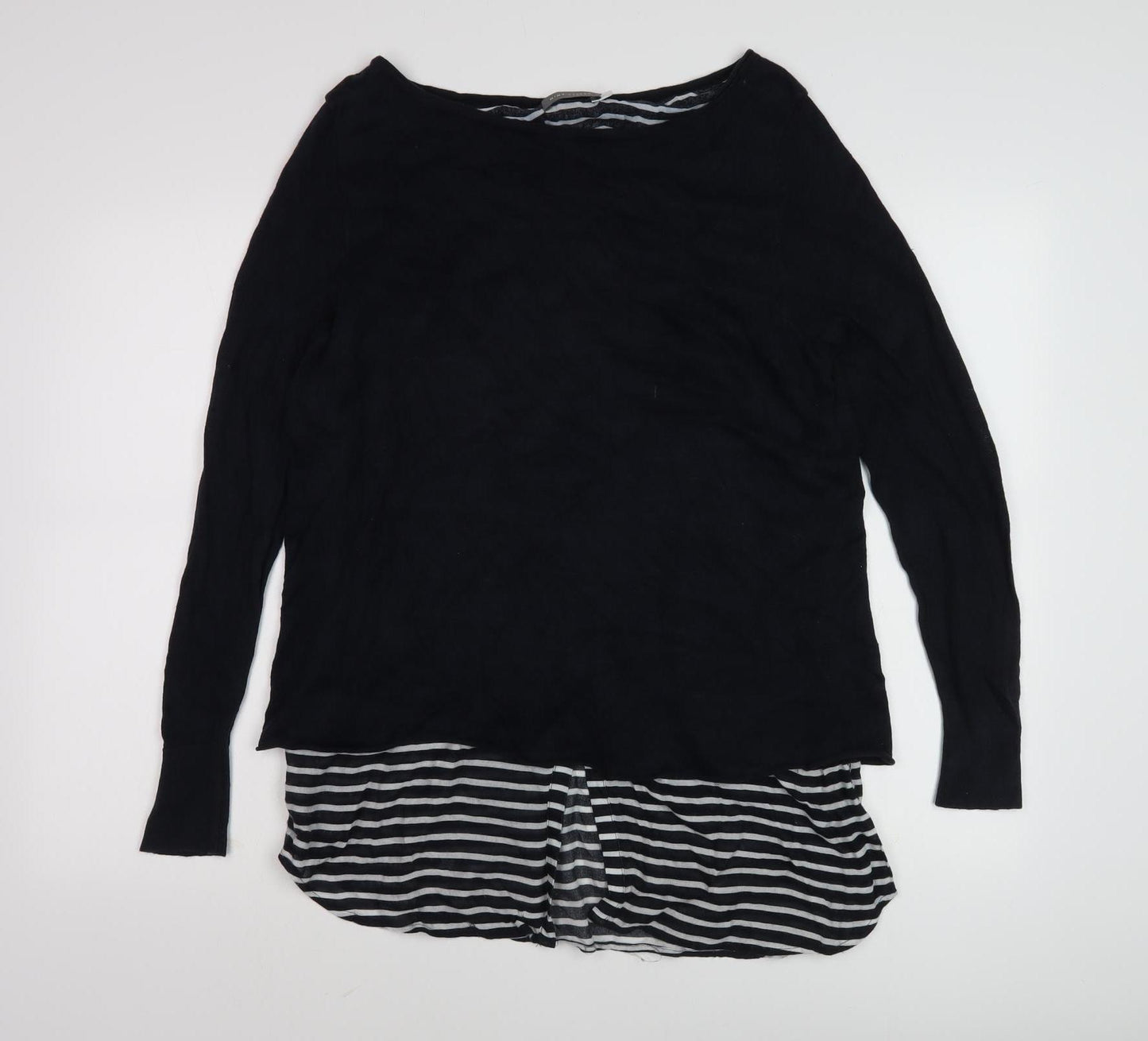 Mint Velvet Women's Black Boat Neck Pullover Jumper, Size 14