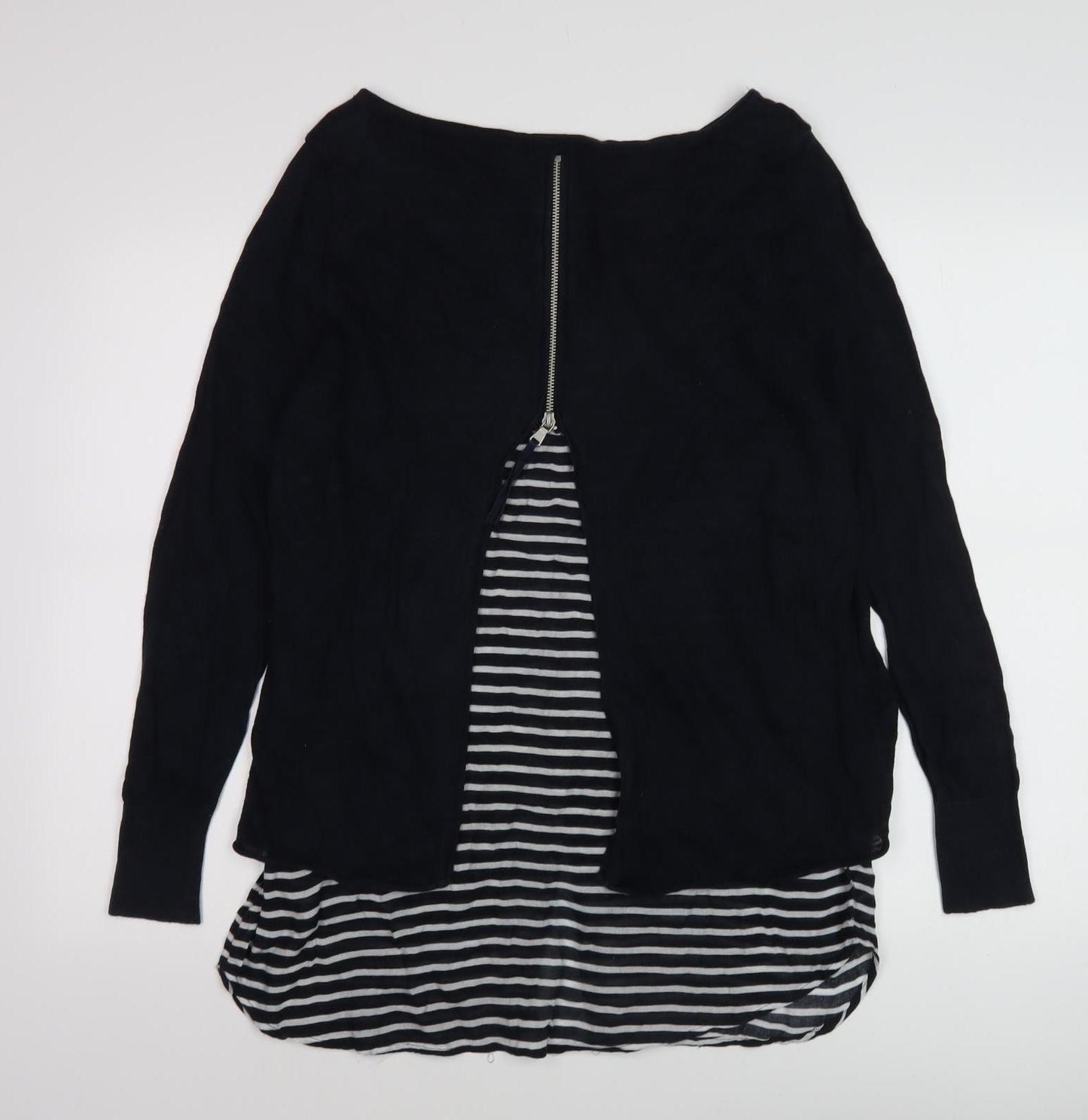 Mint Velvet Women's Black Boat Neck Pullover Jumper, Size 14