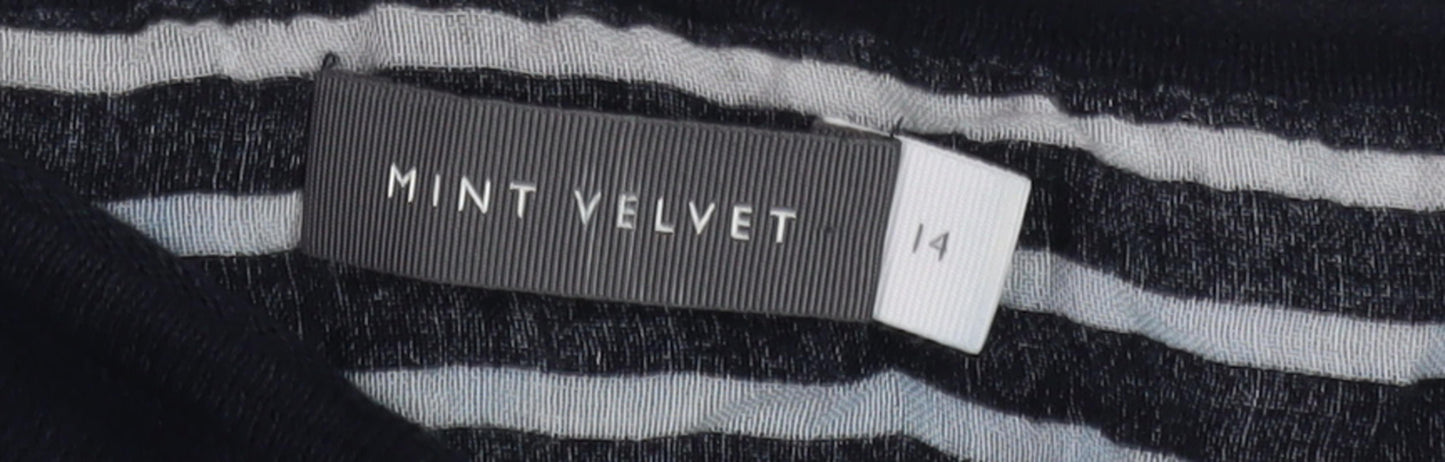 Mint Velvet Women's Black Boat Neck Pullover Jumper, Size 14