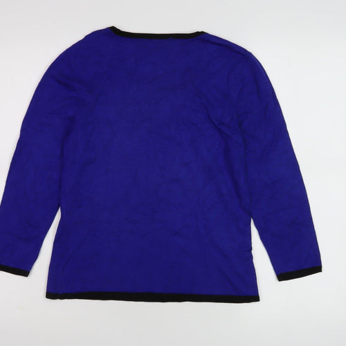 Precis Women's Blue Polka Dot Scoop Neck Pullover S