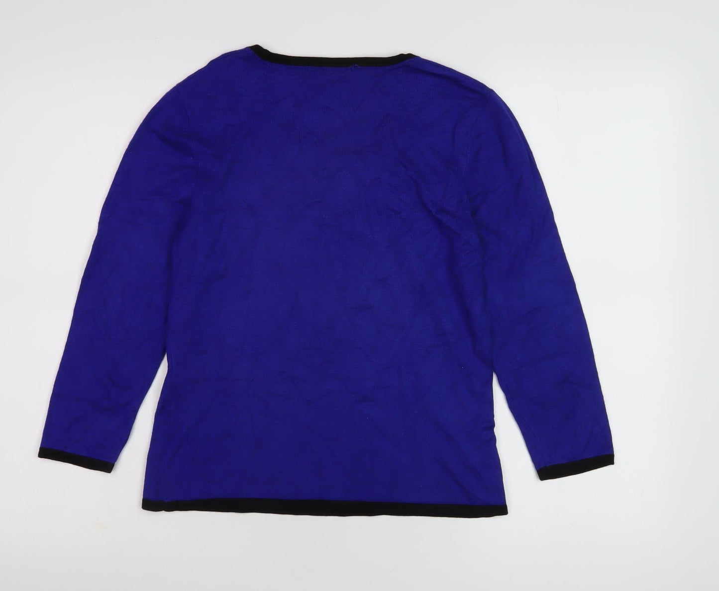 Precis Women's Blue Polka Dot Scoop Neck Pullover S