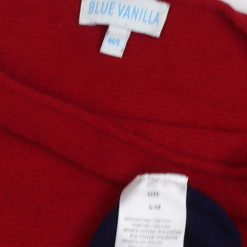 Blue Vanilla Women's Multicoloured Striped Pullover Jumper M