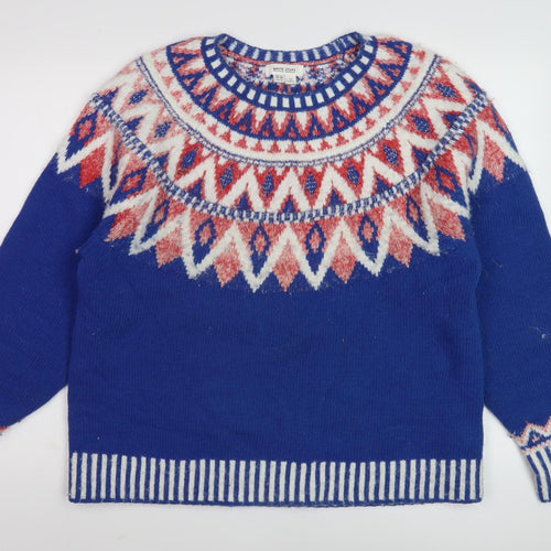 White Stuff Women's Blue Fair Isle Pullover Jumper