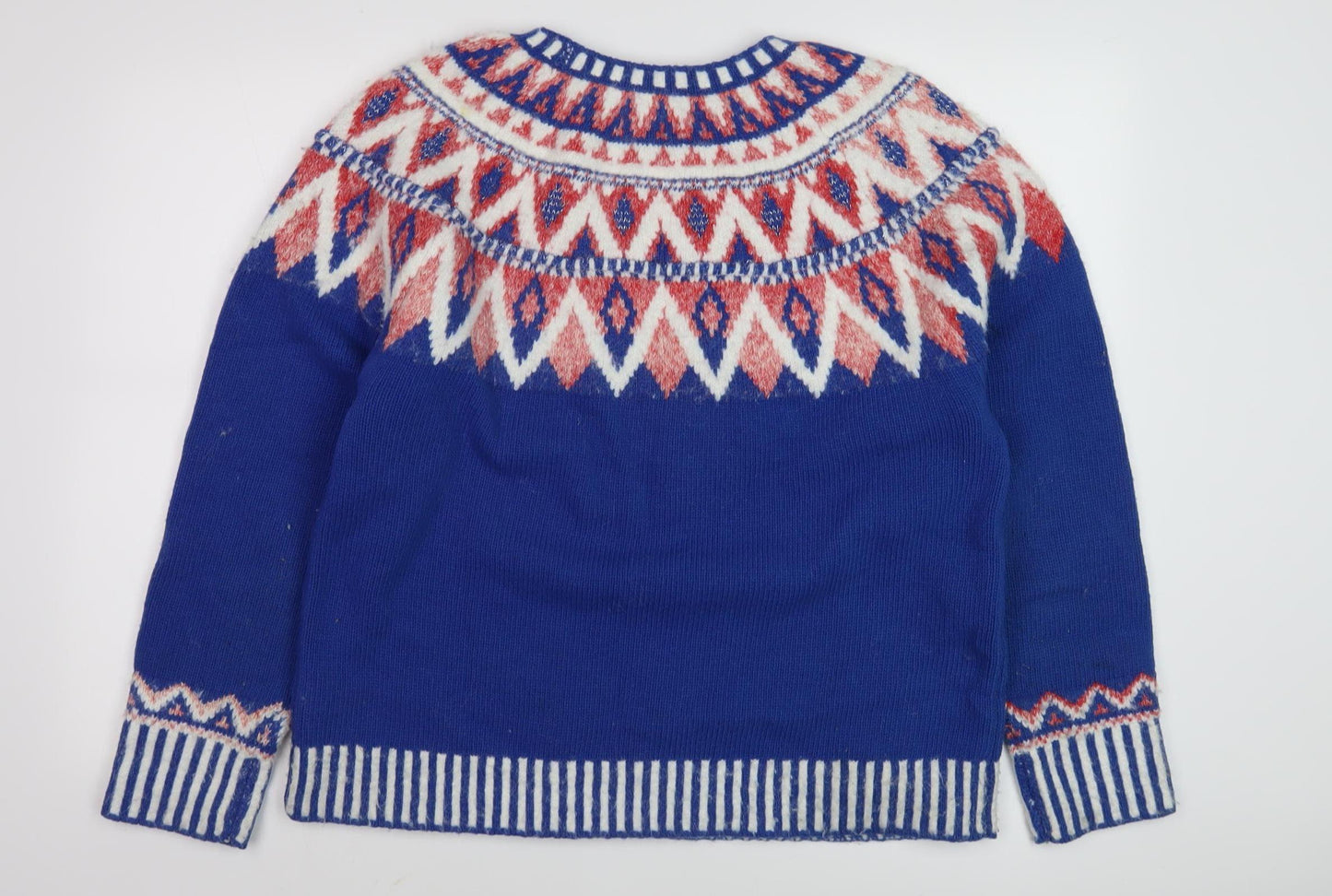 White Stuff Women's Blue Fair Isle Pullover Jumper