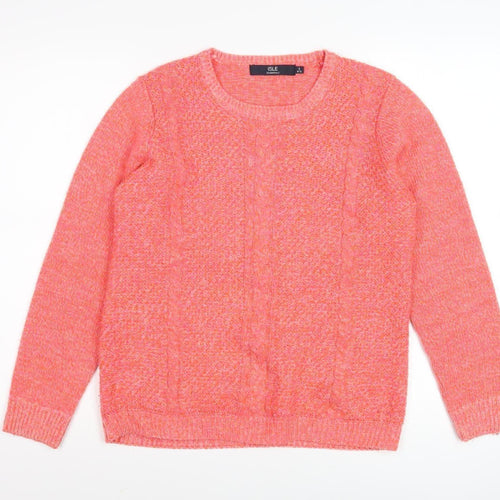 ISLE Womens Pink Knitted Pullover Size 10-12 Casual