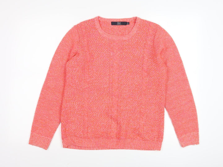 ISLE Womens Pink Knitted Pullover Size 10-12 Casual