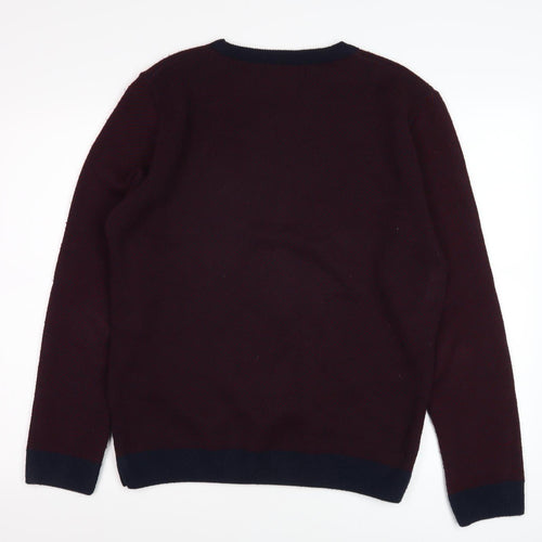 Frederik Anderson Hopenhagen Men's Red Pullover Jumper, Size M, Crew Neck