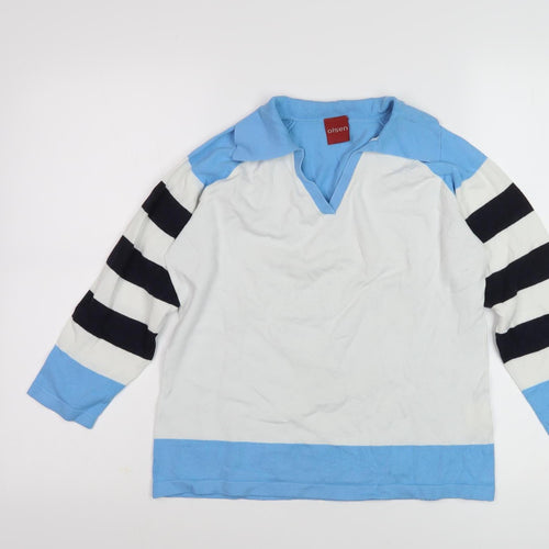 Olsen Women's Blue Striped Jumper, Size 12