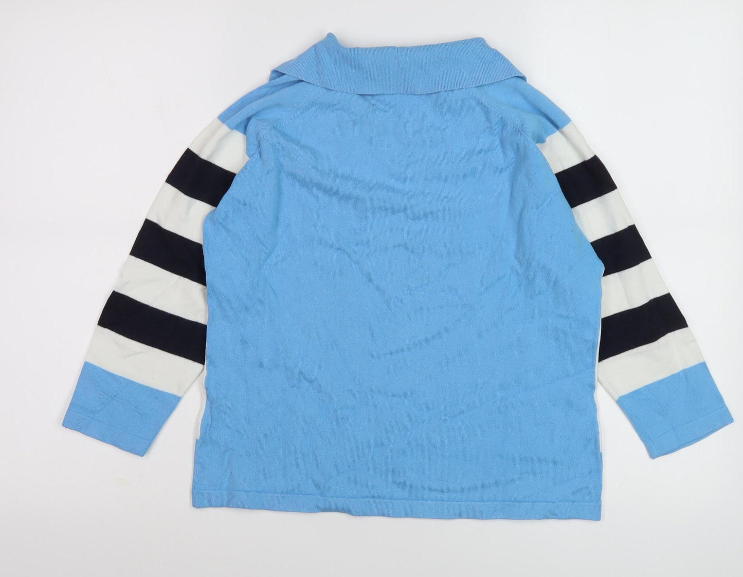 Olsen Women's Blue Striped Jumper, Size 12