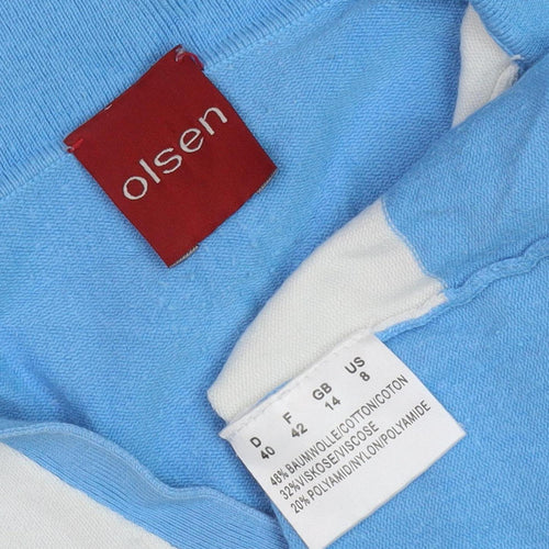 Olsen Women's Blue Striped Jumper, Size 12