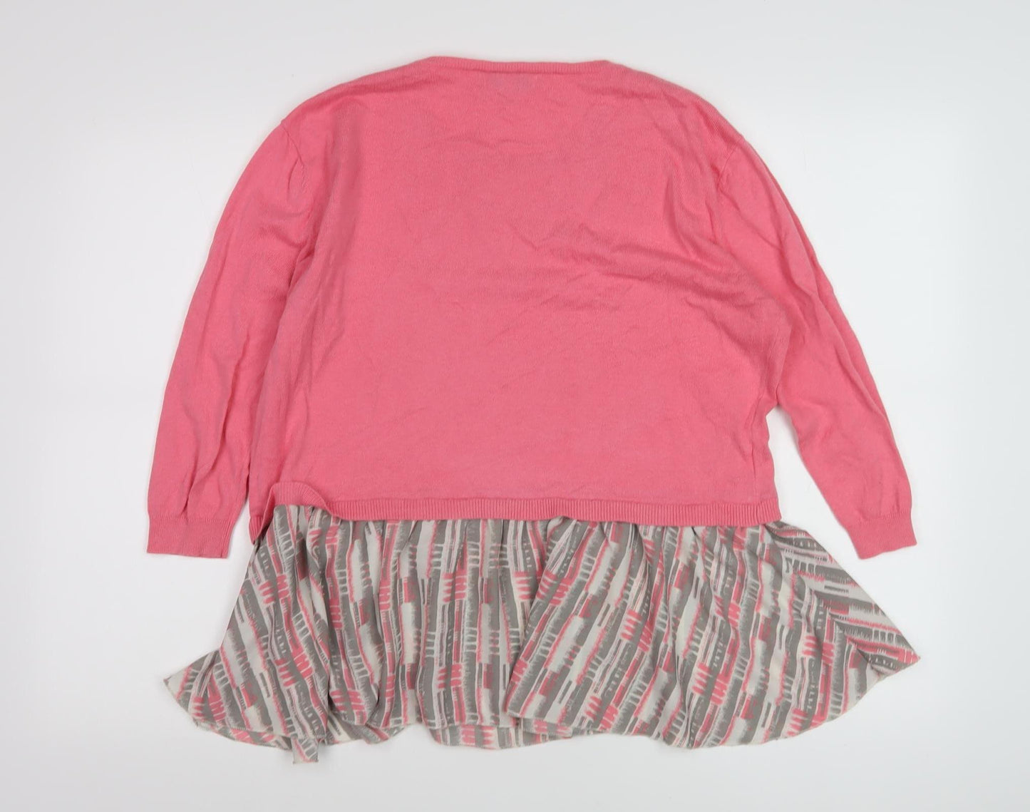 Next Women's Pink Geometric Regular Fit Jumper, Size 12