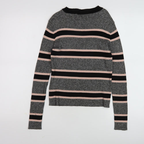H&M Women's Multicoloured M Striped Pullover Jumper