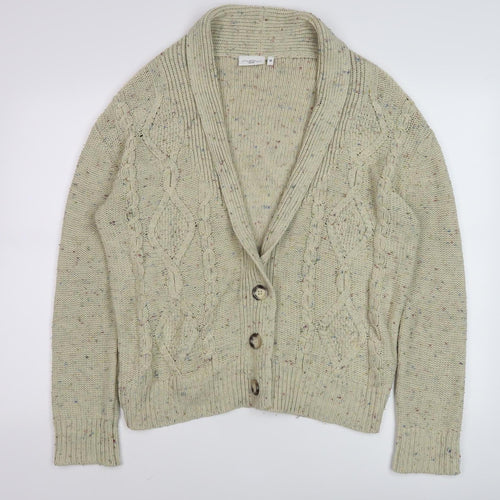 New Look Women's Green Cardigan, Size 12, Cable-Knit