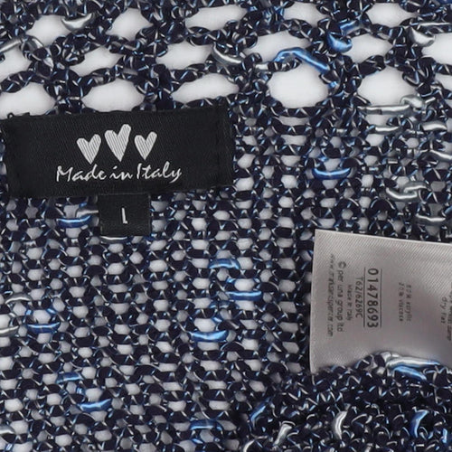 Women's Blue V-Neck Pullover Jumper, Size L