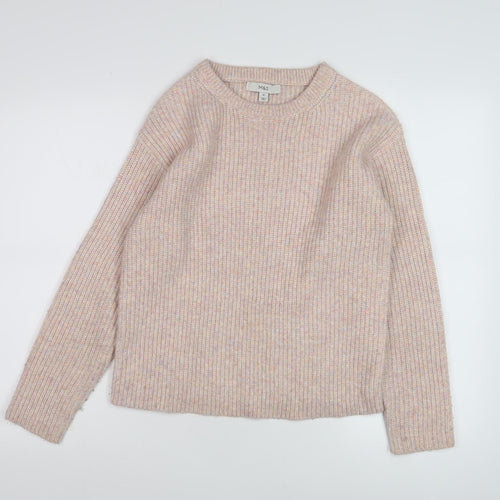 Marks & Spencer Women’s Pink Chunky-Knit Pullover XS