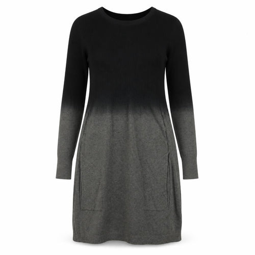 Christina Women's Knit Dress S Long Sleeve Black Grey