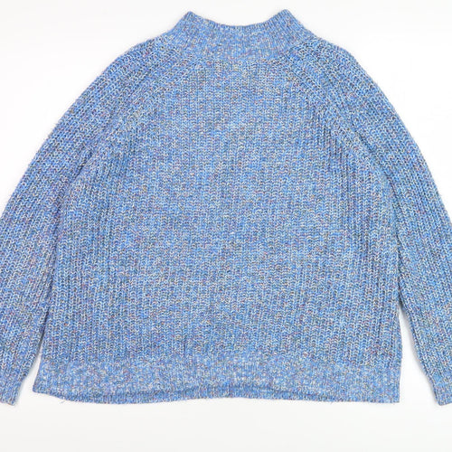 John Lewis Women's Blue High Neck Pullover Jumper Size 14