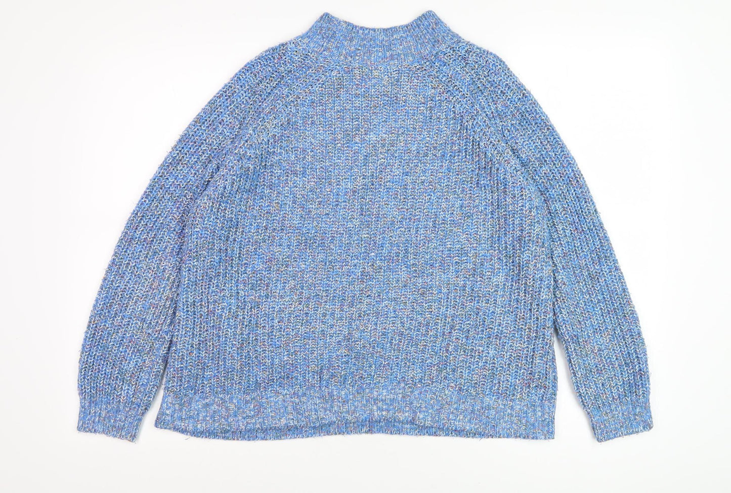 John Lewis Women's Blue High Neck Pullover Jumper Size 14