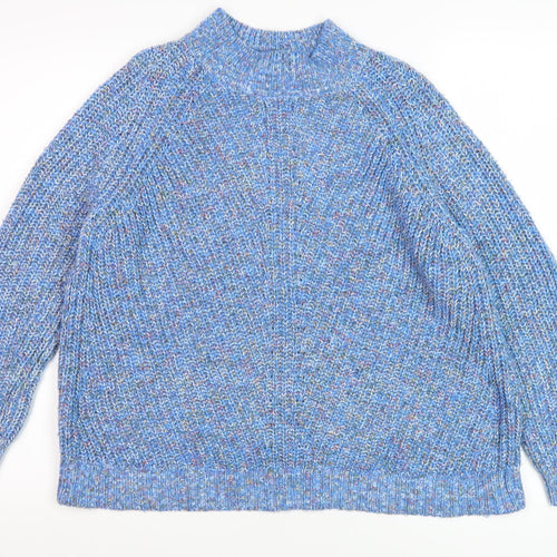 John Lewis Women's Blue High Neck Pullover Jumper Size 14