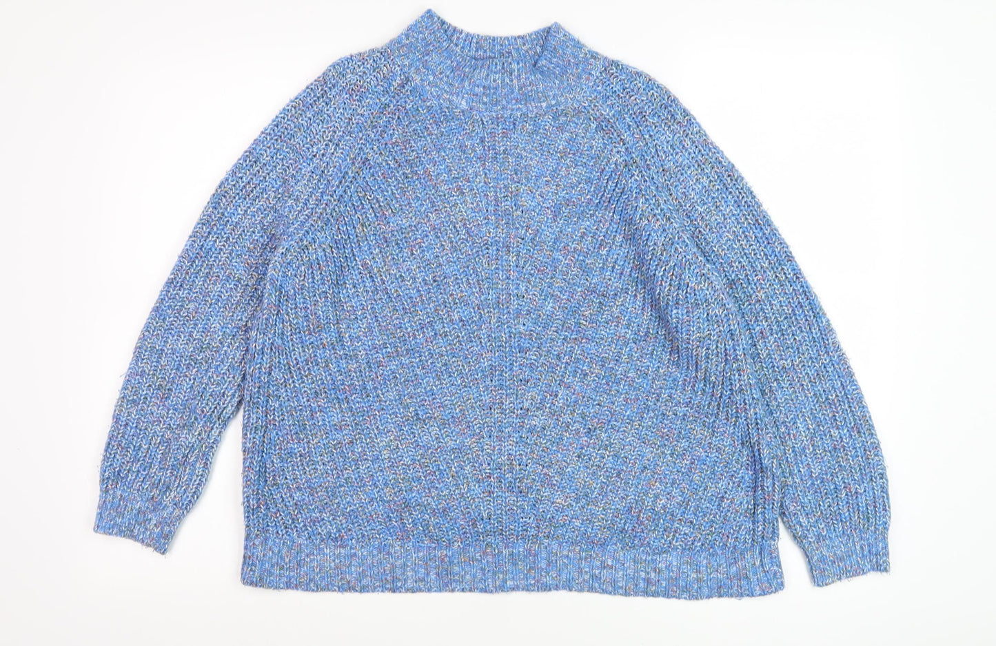 John Lewis Women's Blue High Neck Pullover Jumper Size 14