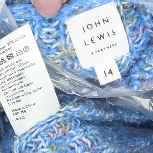 John Lewis Women's Blue High Neck Pullover Jumper Size 14
