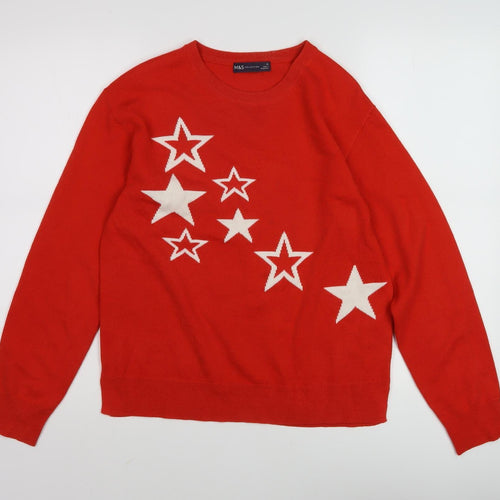 Marks and Spencer Women's Red Pullover Jumper Size 10