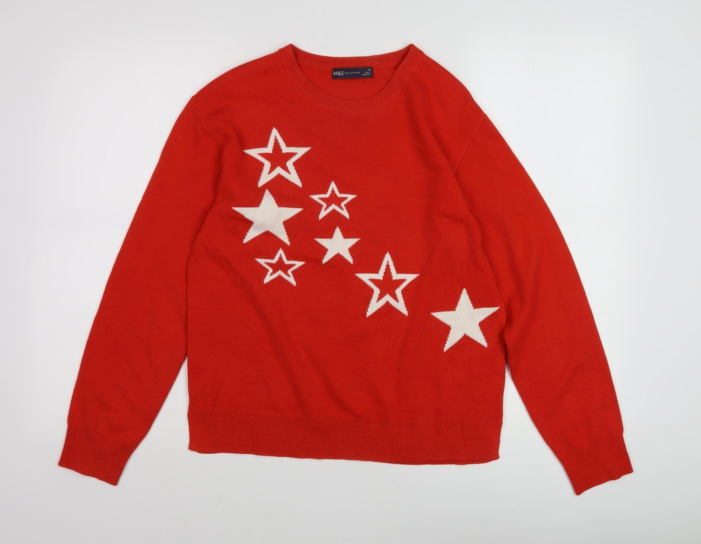 Marks and Spencer Women's Red Pullover Jumper Size 10