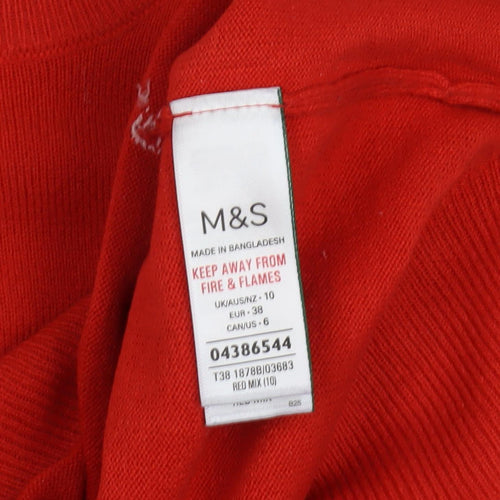 Marks and Spencer Women's Red Pullover Jumper Size 10