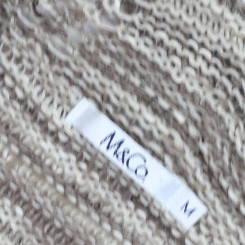 M&Co Women's Brown Striped Cardigan - Size M