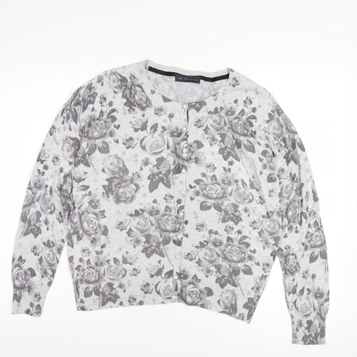 Marks and Spencer Women's Grey Floral Cardigan Size 14