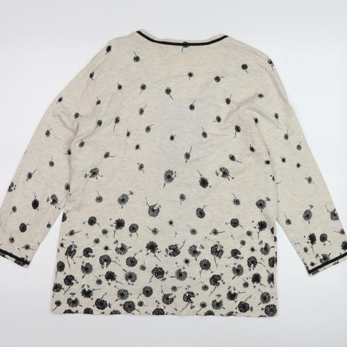 M&Co Women's Beige Floral Cardigan Size 16