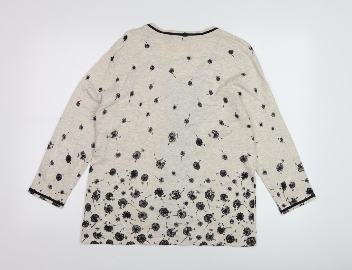 M&Co Women's Beige Floral Cardigan Size 16