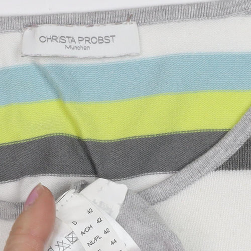 Christa Probst Women's Striped Multicoloured Pullover Size 14