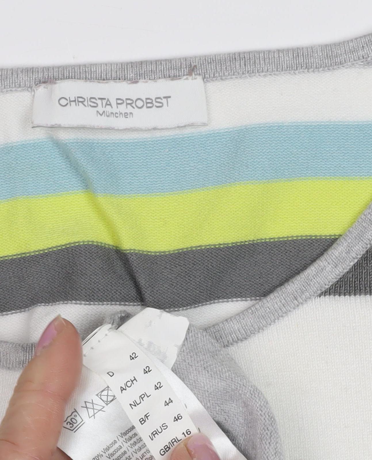 Christa Probst Women's Striped Multicoloured Pullover Size 14