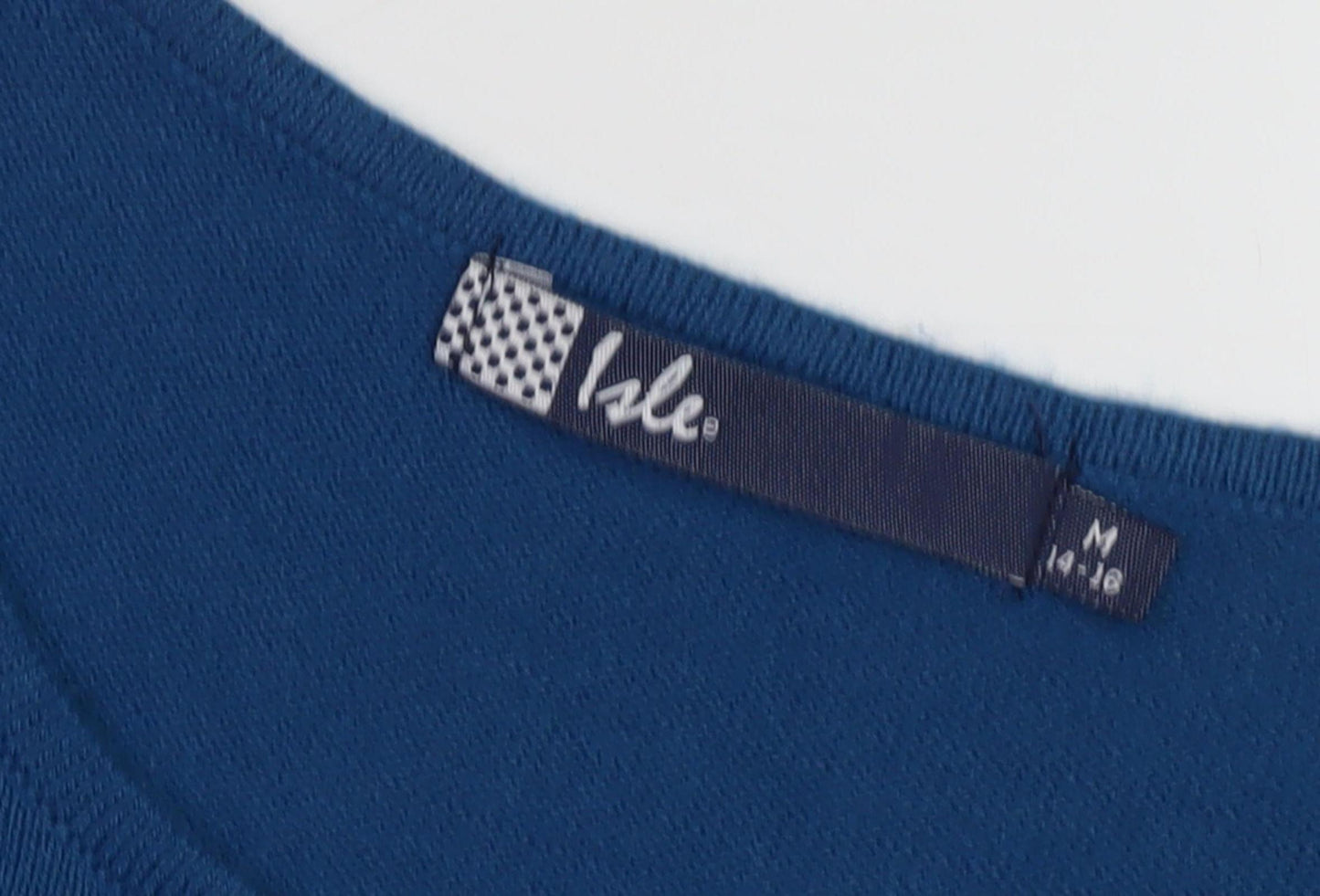 Lola Women's Blue Beaded Pullover Jumper M