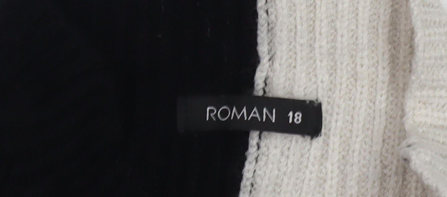 Roman Womens Black & White Pullover Jumper Size 18