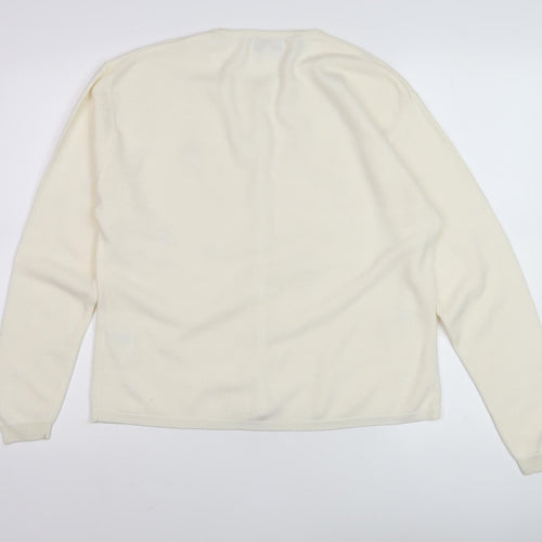 Akal Women's Ivory Cardigan, Size M - Elegant Floral