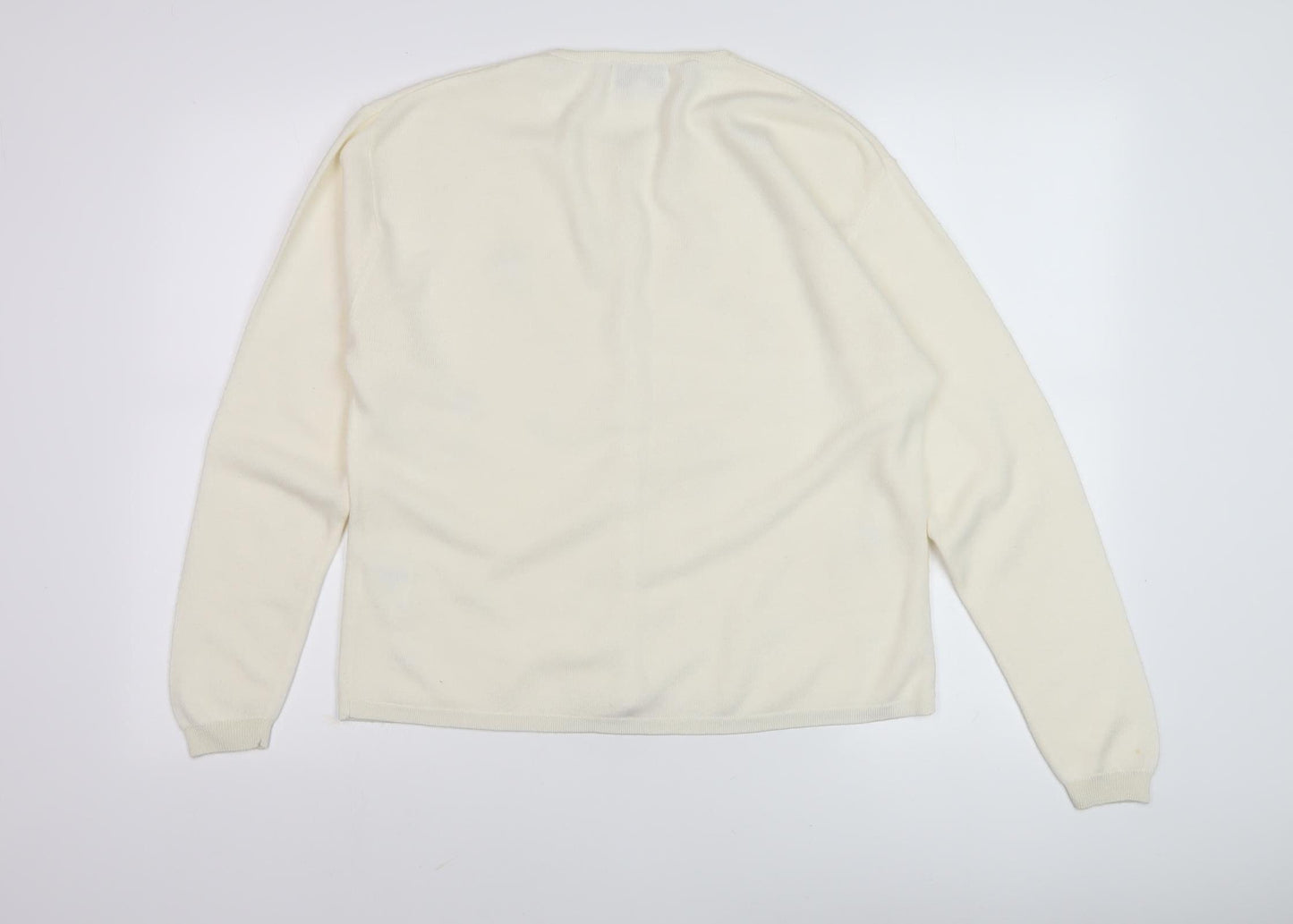 Akal Women's Ivory Cardigan, Size M - Elegant Floral