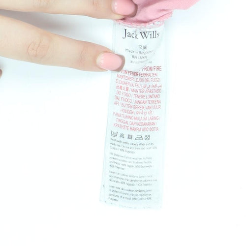 Jack Wills Women's Pink Basic T-Shirt Size 12