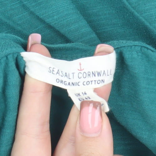 Seasalt Cornwall Women's Green T-Shirt Size 14, Casual