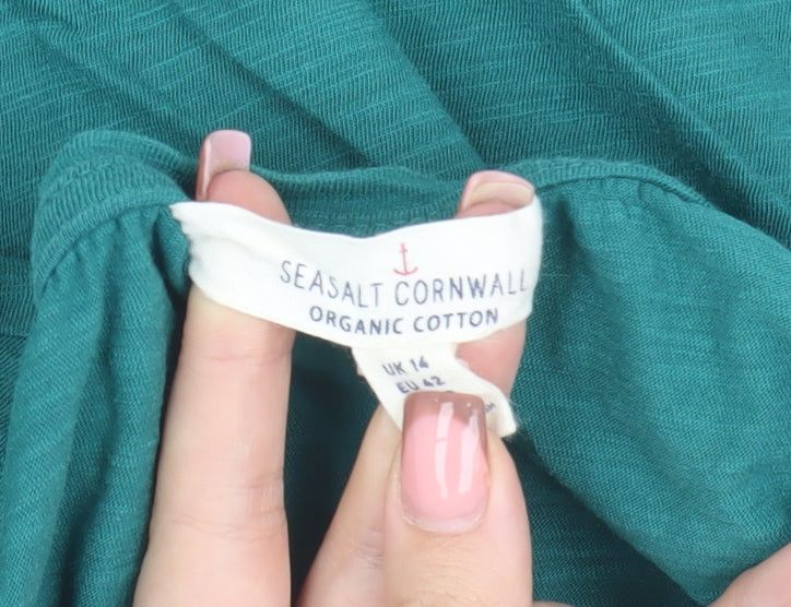Seasalt Cornwall Women's Green T-Shirt Size 14, Casual